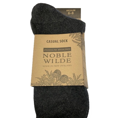 Merino Possum Socks by Noble Wilde - Black - Small