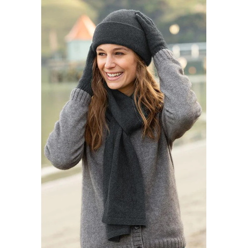 Possum Merino Chevi Scarf by Noble Wilde: Charcoal