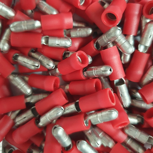 Bullet Male Terminal (GMH) Red 4mm - Pkt 100