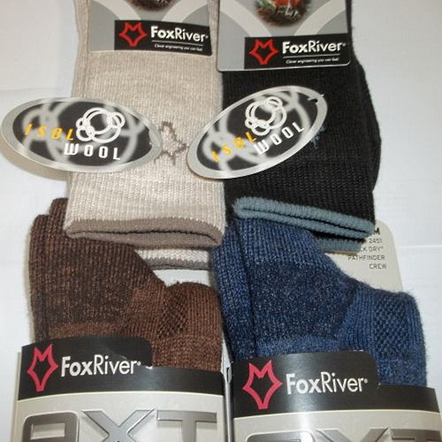 Wick Dry Pathfinder Socks by Fox River Mills - Black #7000 - Medium